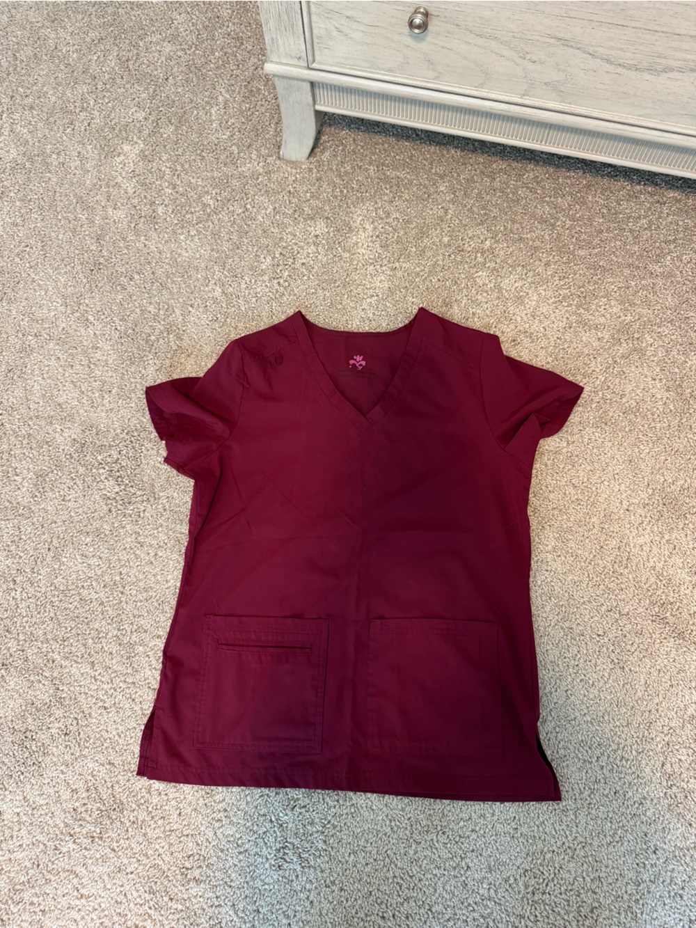 Women's V-Neck Medical Scrub Set- Burgundy